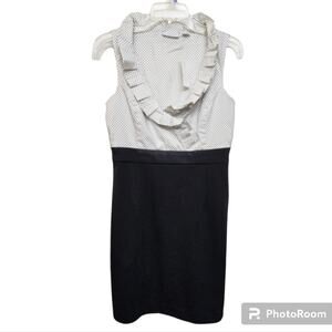 NWT New York & Company Polka Dot Ruffle Top Dress, Size Small